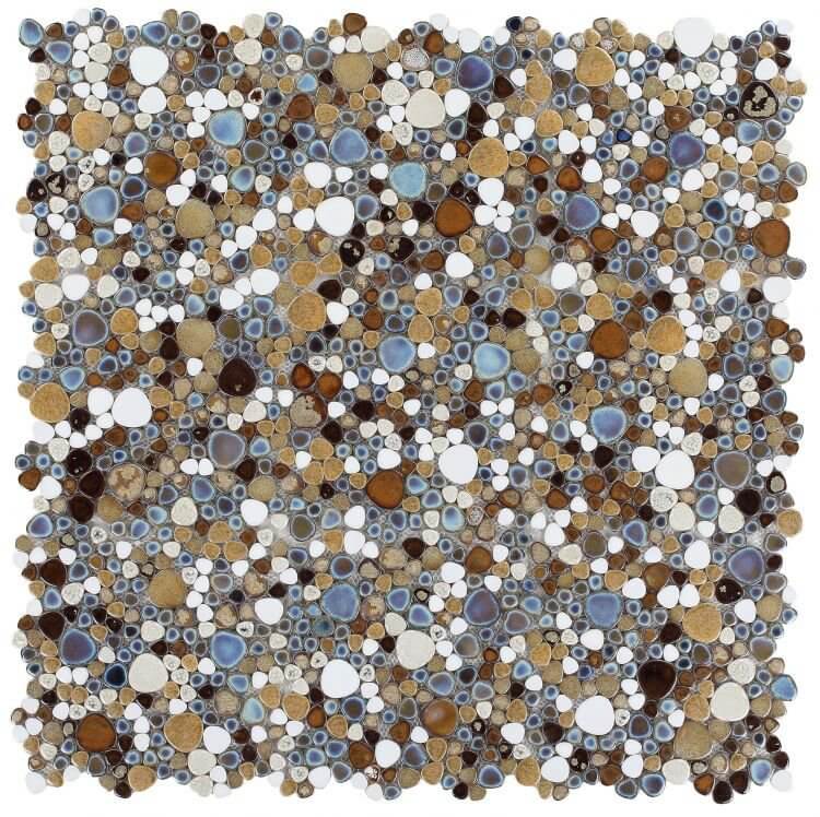 Poseidon Mango 11.50 x 11.50 Pebble Mosaic Tile - Pool Rated