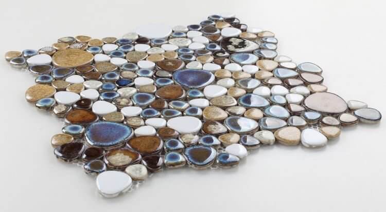 Poseidon Mango 11.50 x 11.50 Pebble Mosaic Tile - Pool Rated