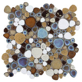 Poseidon Mango 11.50 x 11.50 Pebble Mosaic Tile - Pool Rated