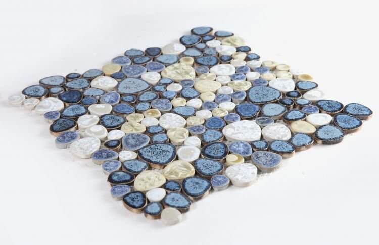 Poseidon Ocean 11.50 x 11.50 Pebble Mosaic Tile - Pool Rated