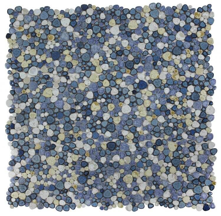 Poseidon Ocean 11.50 x 11.50 Pebble Mosaic Tile - Pool Rated
