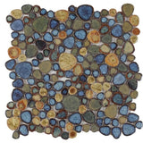 Poseidon Olive 11.50 x 11.50 Pebble Mosaic Tile - Pool Rated
