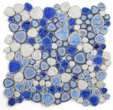 Poseidon Sapphire 11.5 x 11.5 Pebble Mosaic Tile - Pool Rated
