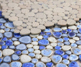 Poseidon Sapphire 11.5 x 11.5 Pebble Mosaic Tile - Pool Rated