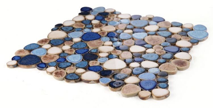 Poseidon Seaside 11.5 x 11.5 Pebble Mosaic Tile - Pool Rated