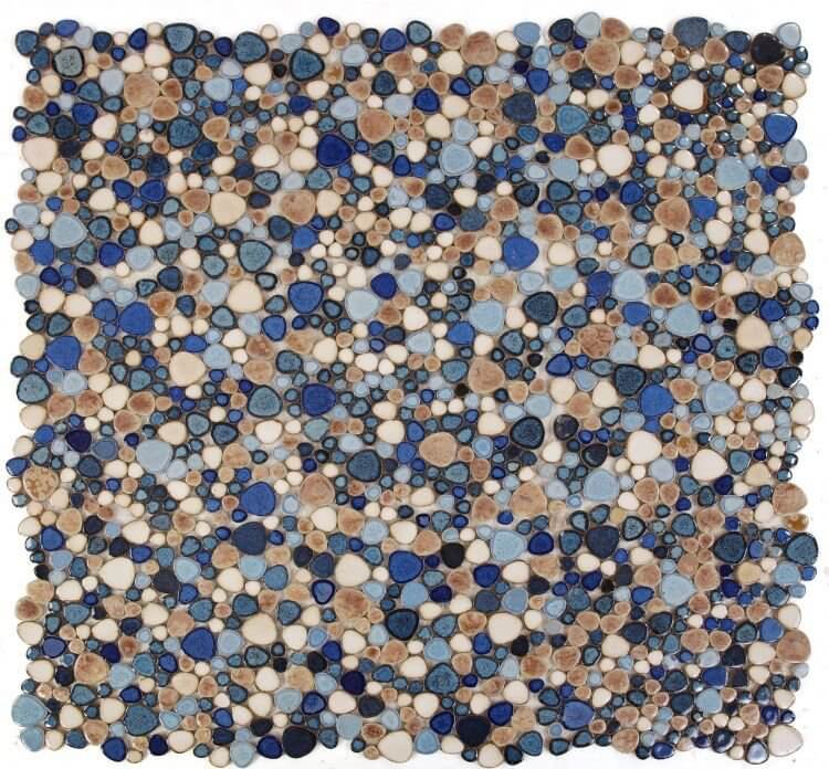 Poseidon Seaside 11.5 x 11.5 Pebble Mosaic Tile - Pool Rated