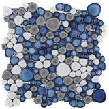 Poseidon Sky 11.5 x 11.5 Pebble Mosaic Tile - Pool Rated