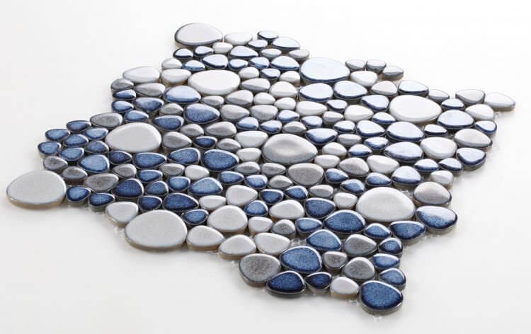Poseidon Sky 11.5 x 11.5 Pebble Mosaic Tile - Pool Rated