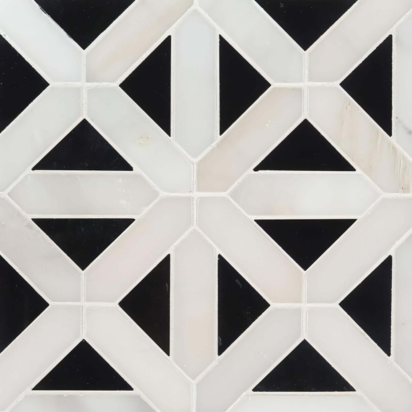 12x12 Retro Fretwork Polished Mosaic Tile