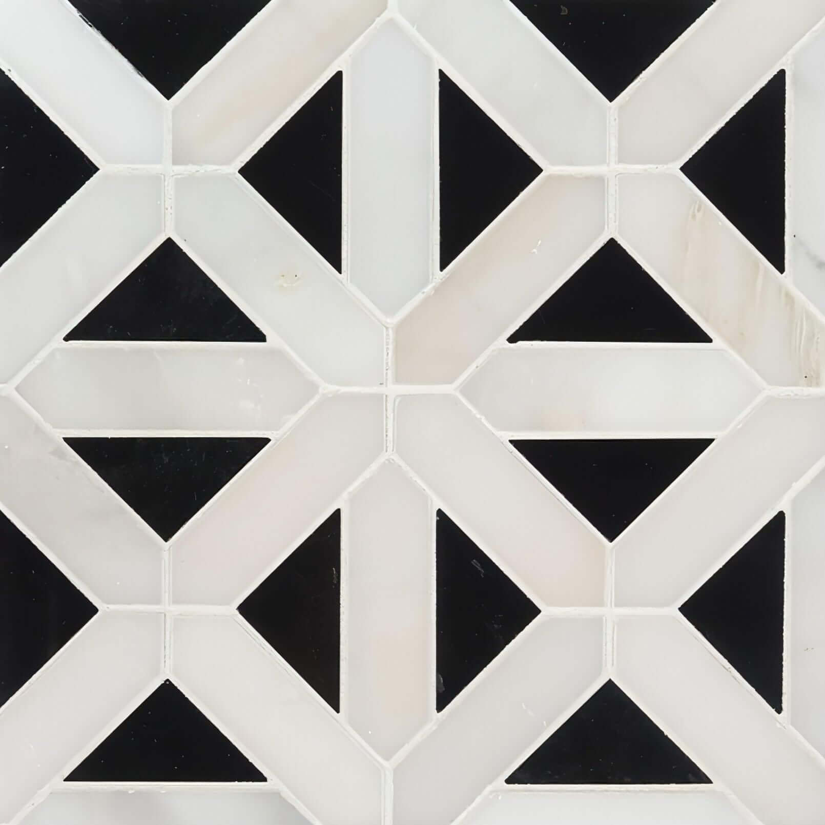 12x12 Retro Fretwork Polished Mosaic Tile