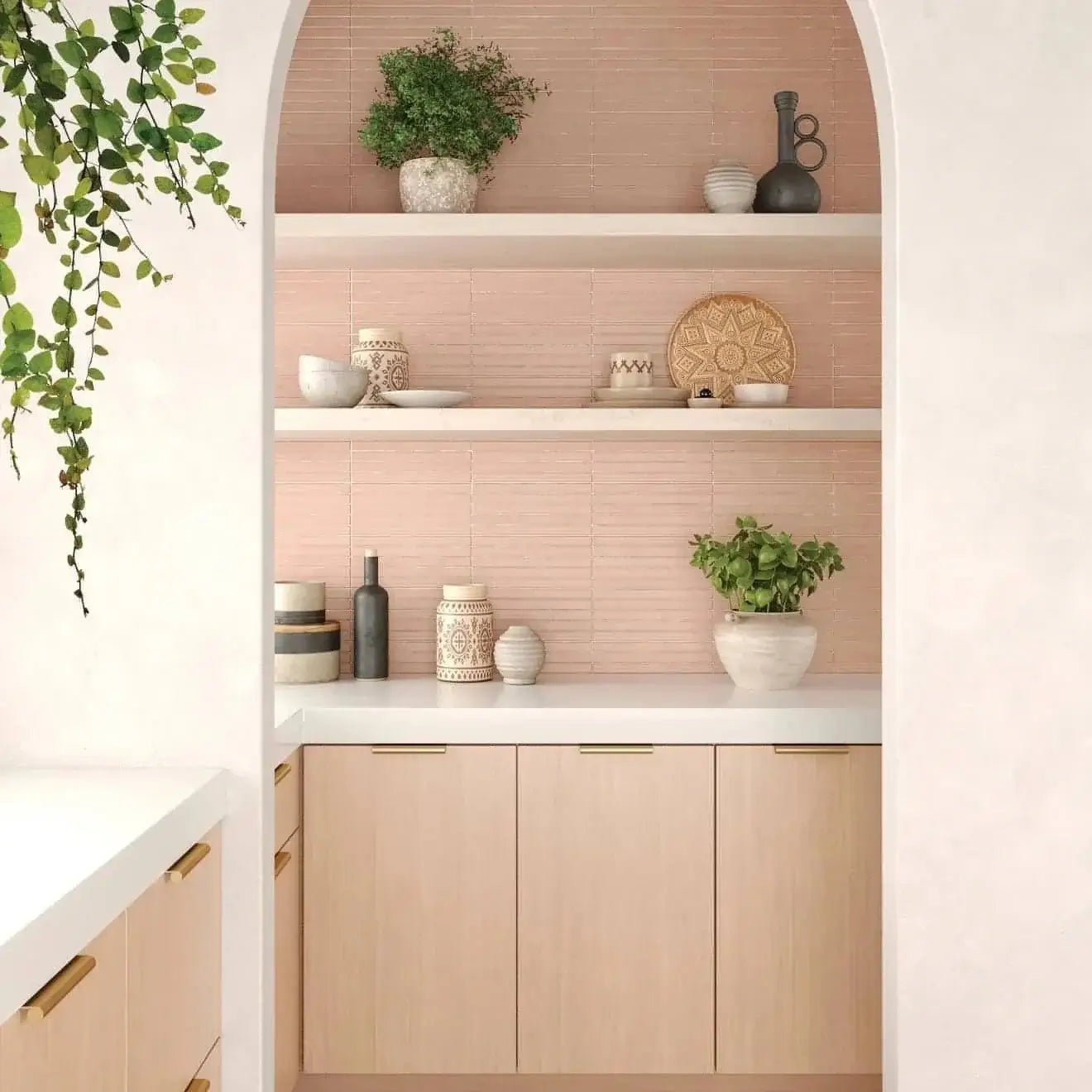 Sahara 1" x 12" Matte Porcelain Mosaic Tile in Rose