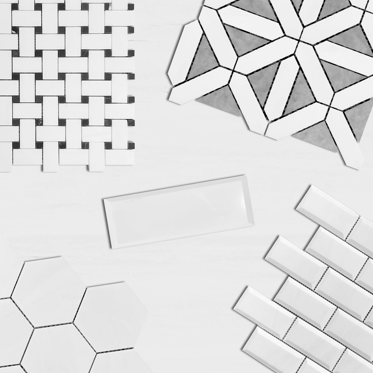 Bianco Dolomite Marble Blanco Orchid Leaf Mosaic Tile Polished