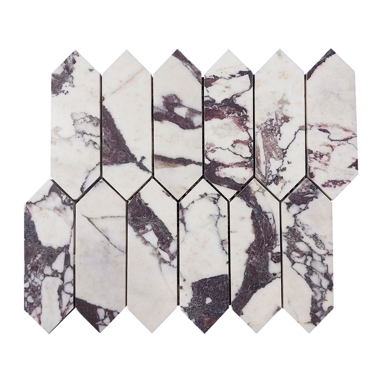 Calacatta Viola Marble Picket Mosaic Tile Polished