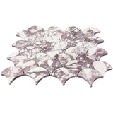 Calacatta Viola Marble Fish Scale Fan Shaped Sea Shell Mosaic Tile Honed