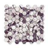 Calacatta Viola Marble 1" Hexagon Mosaic Tile Polished