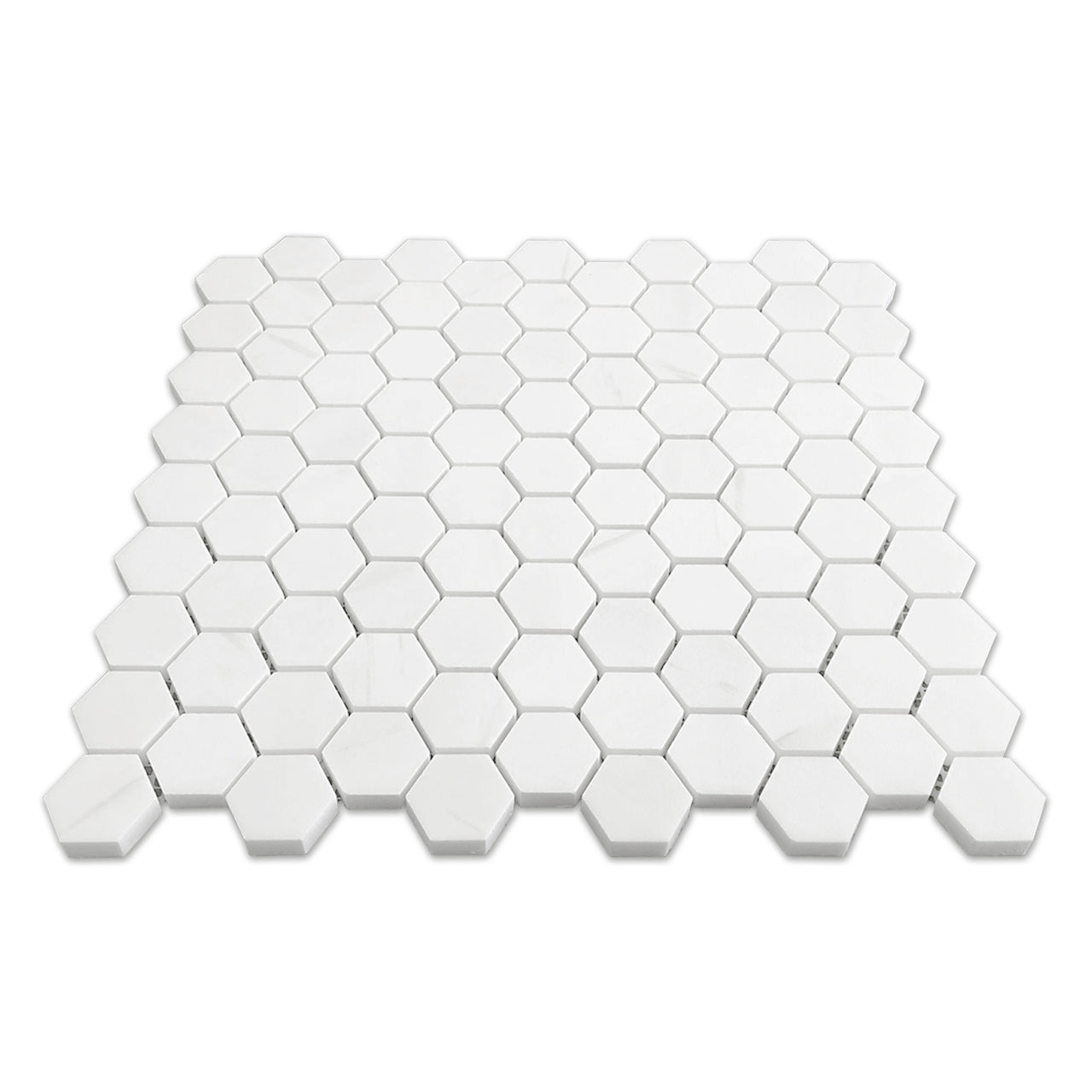 Bianco Dolomite Marble 1" Hexagon Mosaic Tile Polished