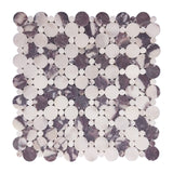 Calacatta Viola Marble Penny Circles Mosaic Tile with Calacatta Viola Circles Honed