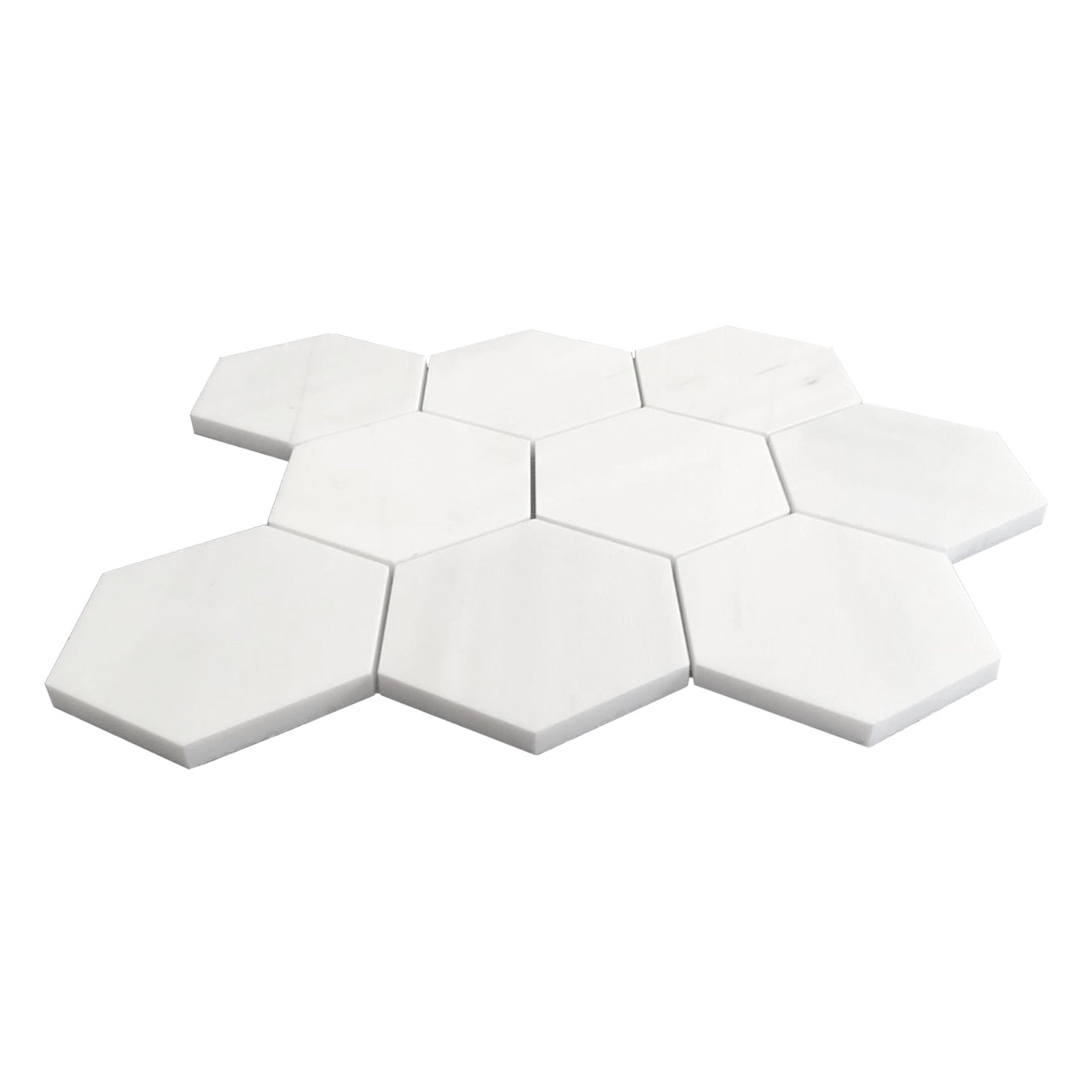 Bianco Dolomite Marble 4" Hexagon Mosaic Tile Honed