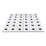 Bianco Dolomite Marble Target Pinwheel Mosaic Tile with Nero Marquina Black Dots Honed