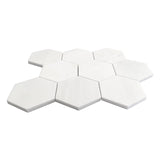 Bianco Dolomite Marble 4" Hexagon Mosaic Tile Polished