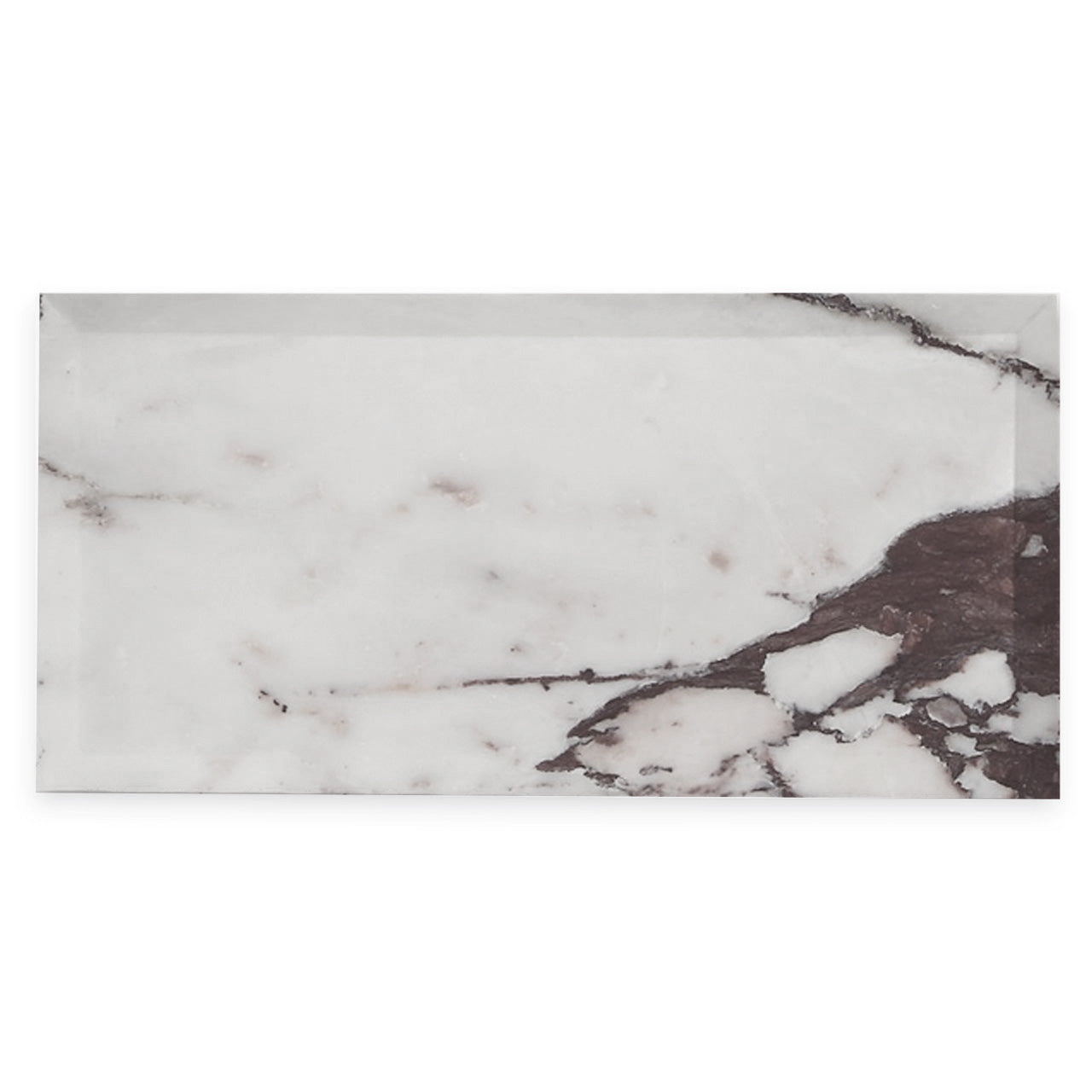 Calacatta Viola Marble 3x6 Subway Tile Wide Beveled Honed