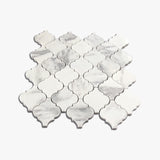 Calacatta Gold Italian Marble Arabesque Baroque Lantern  Mosaic Tile Honed