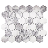 Lilac Marble 2" Hexagon Mosaic Tile Honed