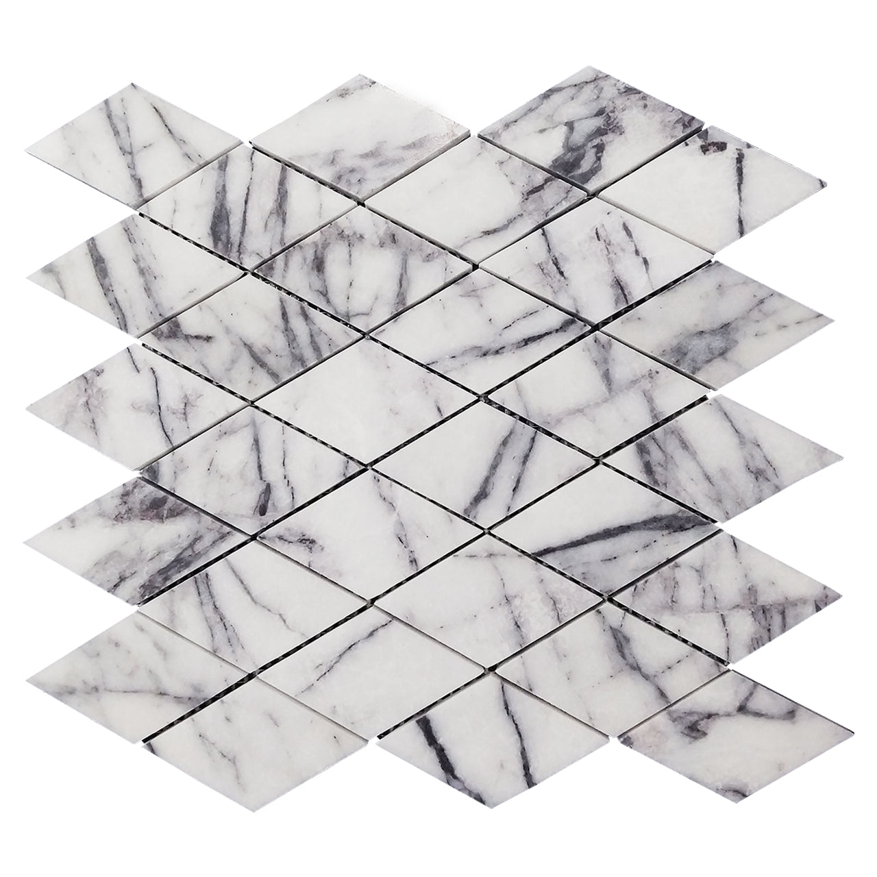 Lilac Marble Large Diamond Mosaic Tile Honed