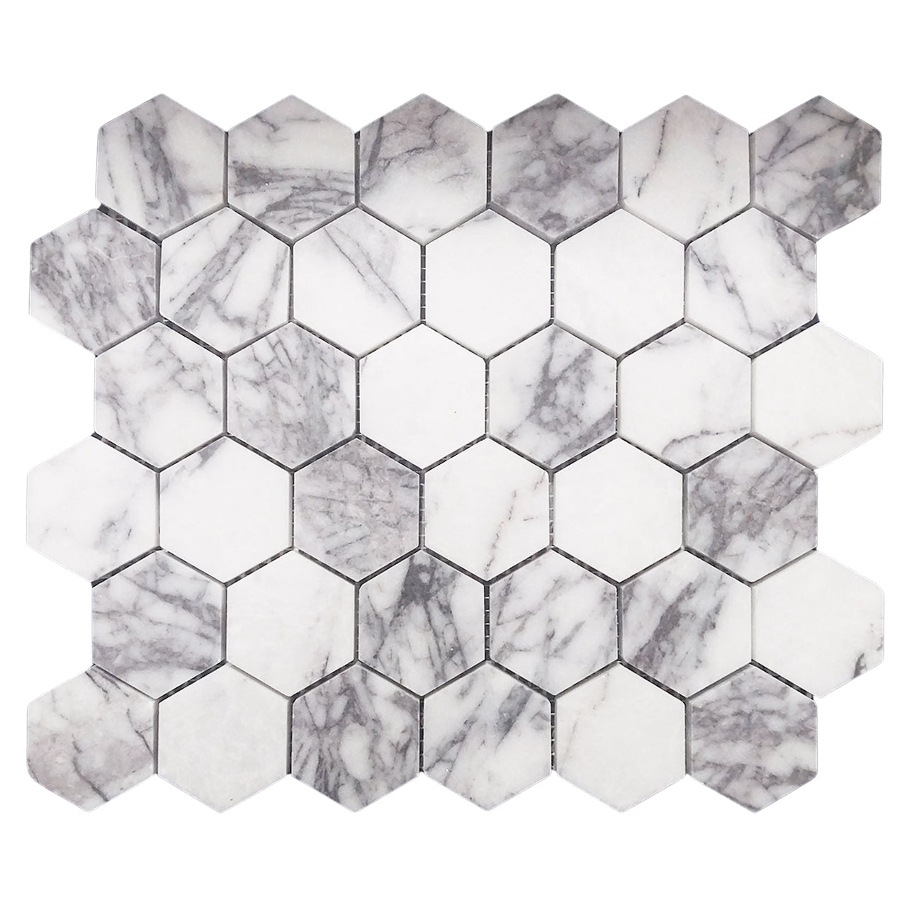 Lilac Marble 2" Hexagon Mosaic Tile Polished