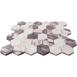 Calacatta Viola Marble 2" Hexagon Mosaic Tile Honed