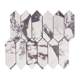 Calacatta Viola Marble Picket Mosaic Tile Honed