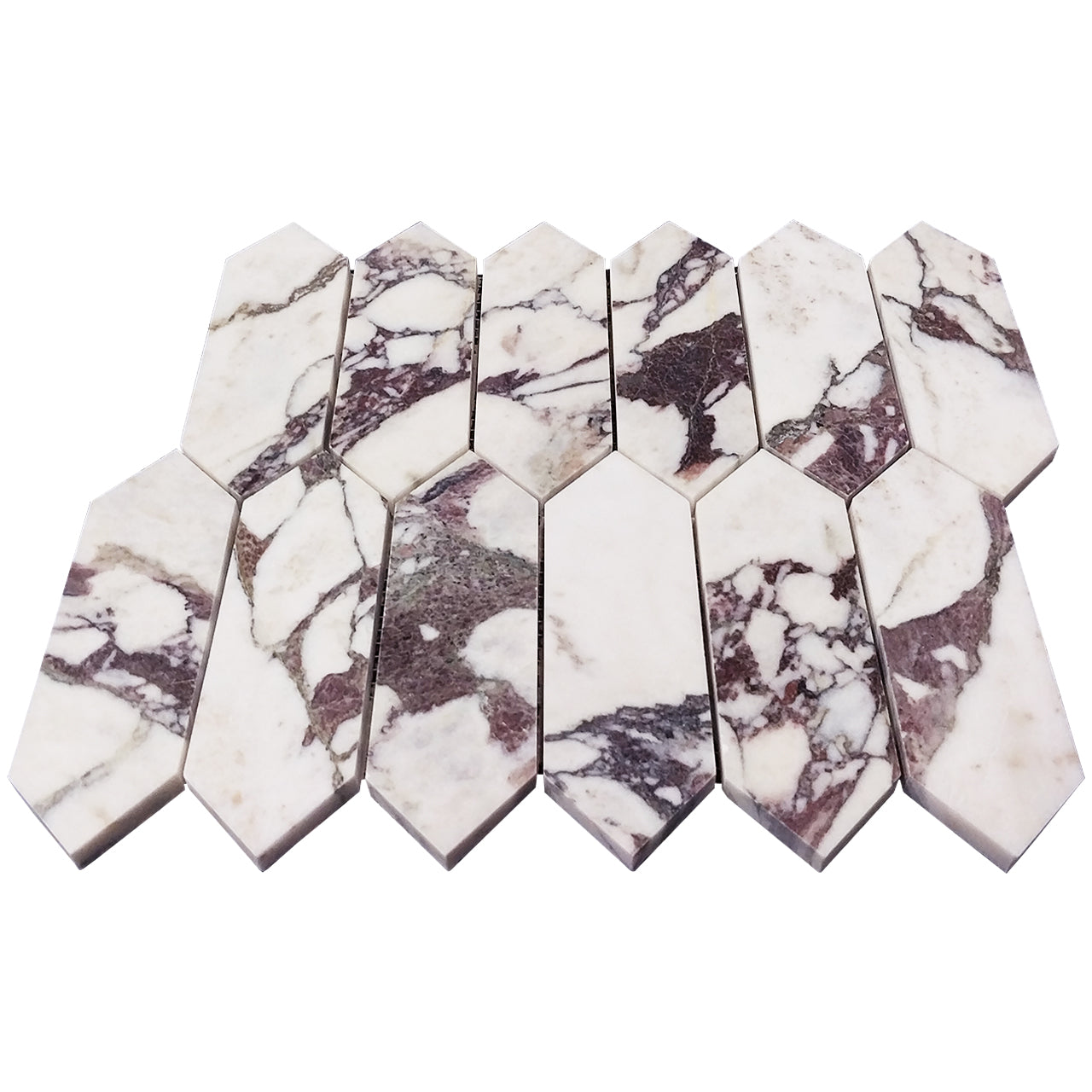 Calacatta Viola Marble Picket Mosaic Tile Polished