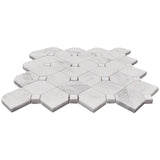 Calacatta Gold Marble Dotty with Dolomite Dots Mosaic Tile Honed