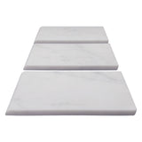 Carrara White Italian Marble 3" x 6" Short Side Bullnose Trim Tile Honed