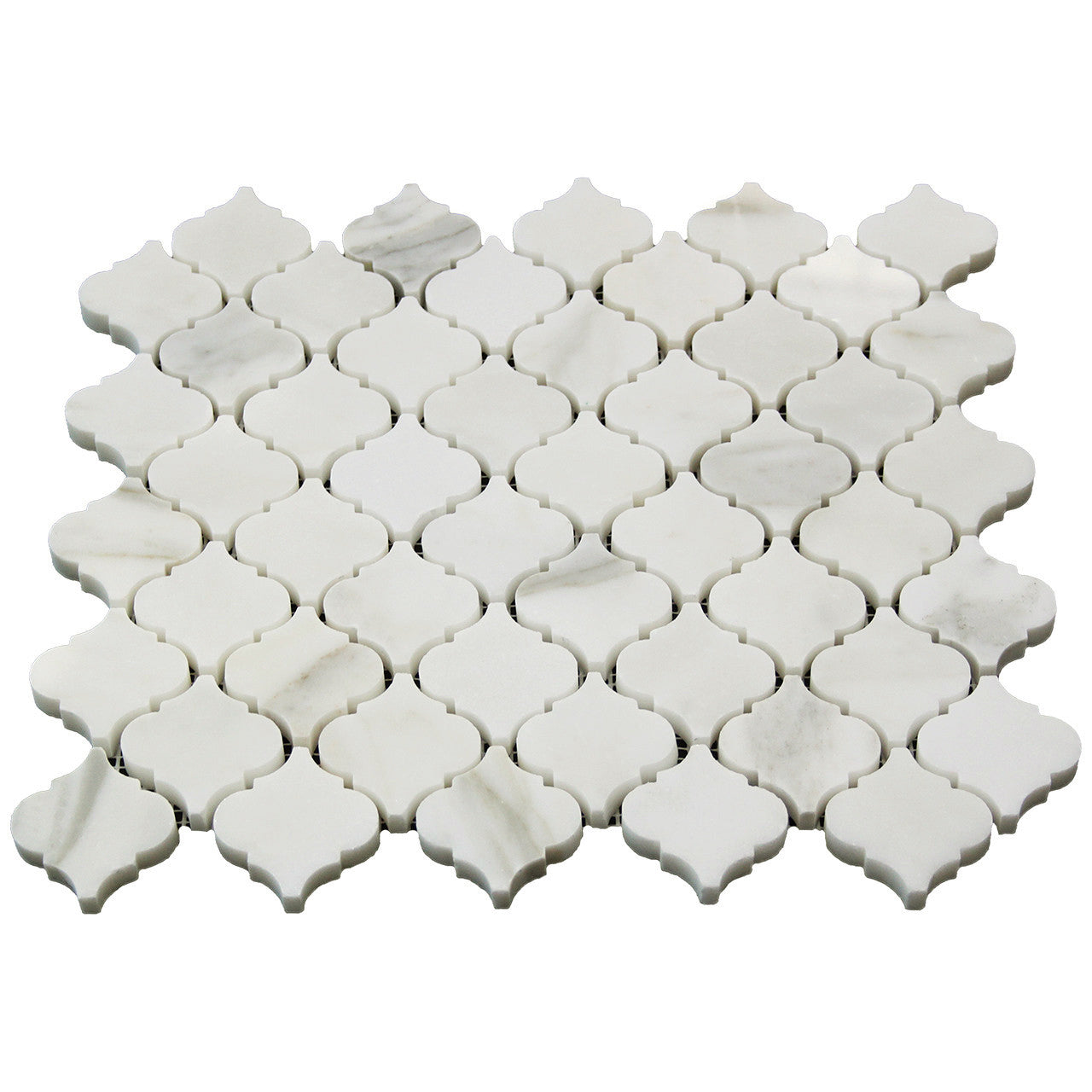 Calacatta Gold Marble Arabesque Baroque Mini Lantern Mosaic Tile Polished