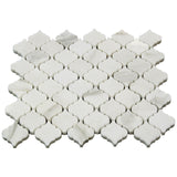 Calacatta Gold Marble Arabesque Baroque Mini Lantern Mosaic Tile Polished