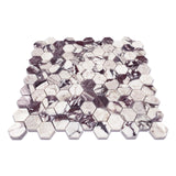 Calacatta Viola Marble 1" Hexagon Mosaic Tile Polished
