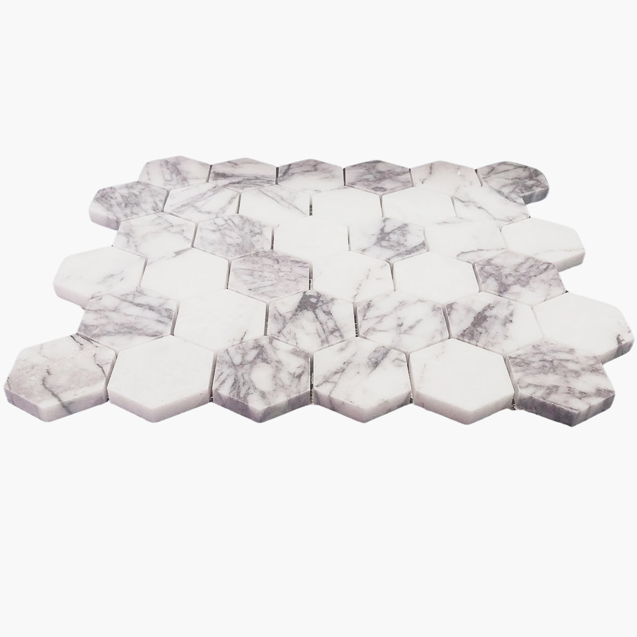 Lilac Marble 2" Hexagon Mosaic Tile Honed