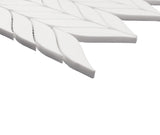 Bianco Dolomite Marble Leaf Shape Mosaic Tile Honed