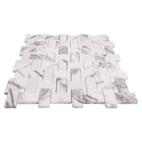 Lilac Marble Basketweave Mosaic Tile with Dolomite Dots Honed