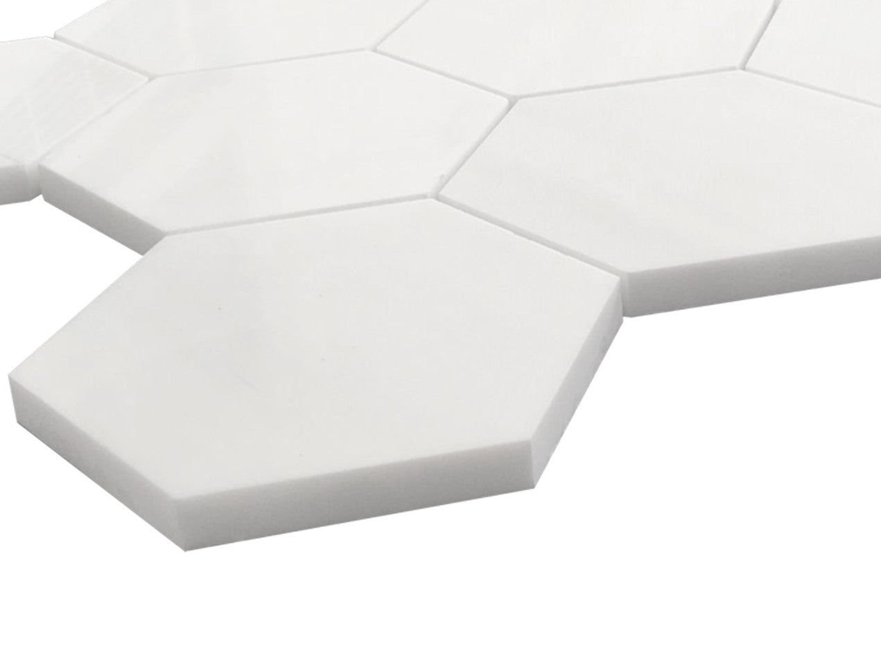 Bianco Dolomite Marble 4" Hexagon Mosaic Tile Polished