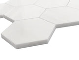 Bianco Dolomite Marble 4" Hexagon Mosaic Tile Polished