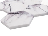 Lilac Marble 4" Hexagon Mosaic Tile Honed