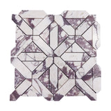 Calacatta Viola Marble with Viola Triangles Geometrica Mosaic Tile Polished