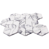 Lilac Marble Rhombus 3D Diamond Cube Mosaic Tile Honed