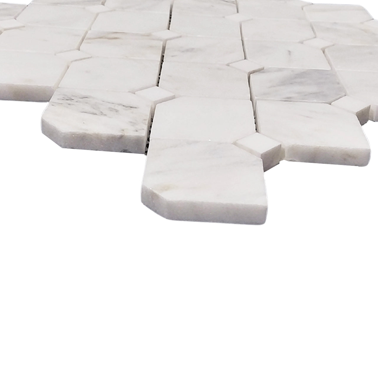 Calacatta Gold Marble Dotty with Dolomite Dots Mosaic Tile Polished