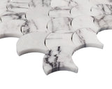 Lilac Marble Fish Scale Fan Shaped Sea Shell Mosaic Tile Honed
