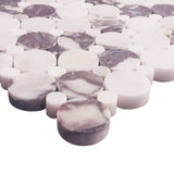 Calacatta Viola Marble Penny Circles Mosaic Tile with Calacatta Viola Circles Polished