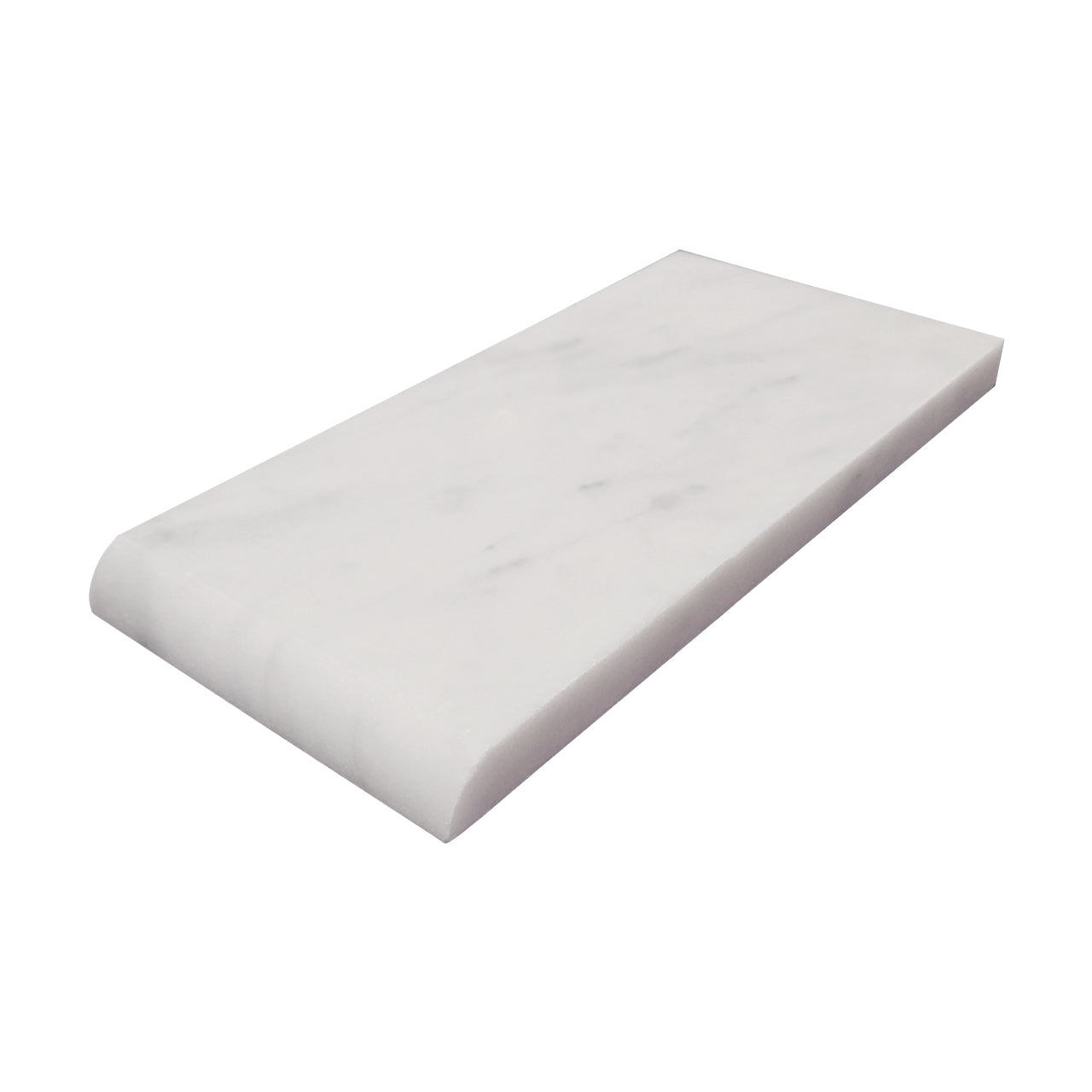 Carrara White Italian Marble 3" x 6" Short Side Bullnose Trim Tile Polished