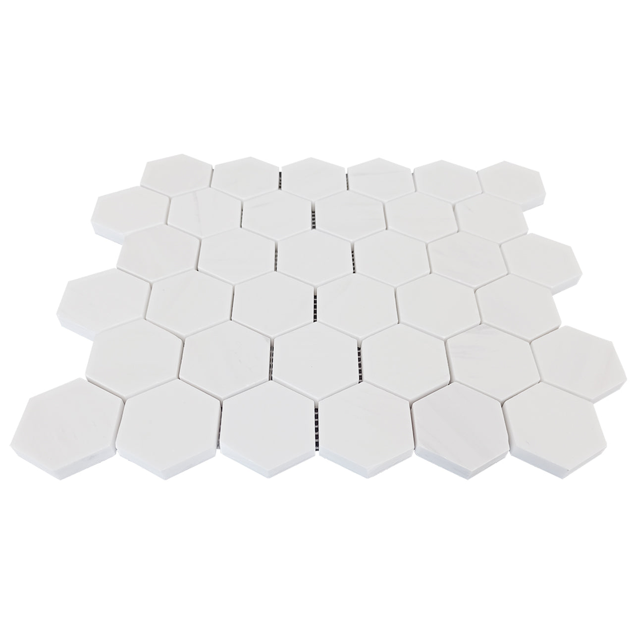 Bianco Dolomite Marble 2" Hexagon Mosaic Tile Polished